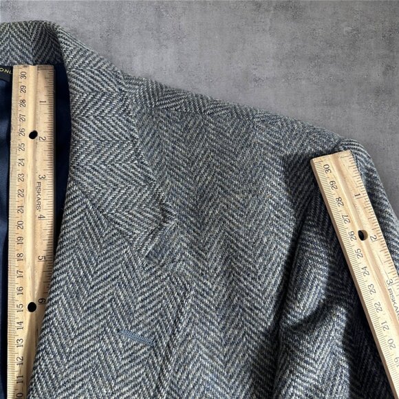 Haggar Vintage Men’s 44R Tweed Wool Blazer Sport Coat 2 Button Jacket USA - Picture 6 of 10